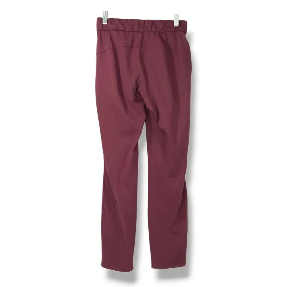 Lululemon On The Fly Pant Pull On Drawcord Tapered Full On Burgundy Redwood 2‎
